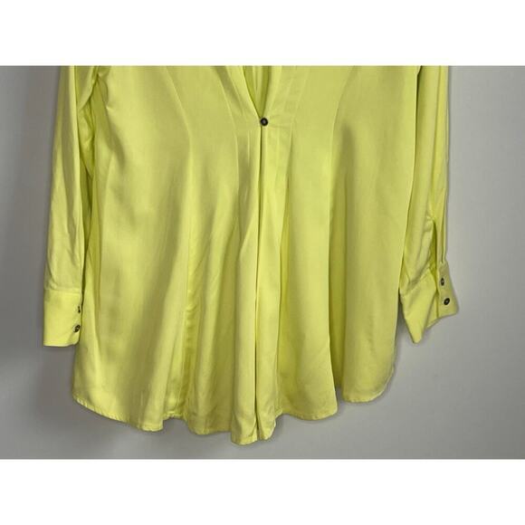 Soft Surrounding Long Sleeve Collared Neck Button-Up Shirt Womens Size PL Yellow - Picture 8 of 8